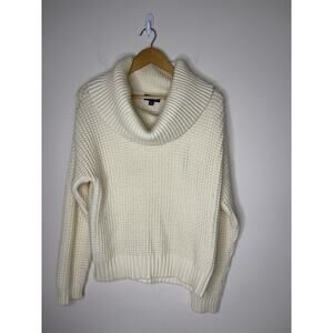 ModCloth Womens Size L Sweater Chunky Knit Cowl Neck Long Sleeve Cream Cozy